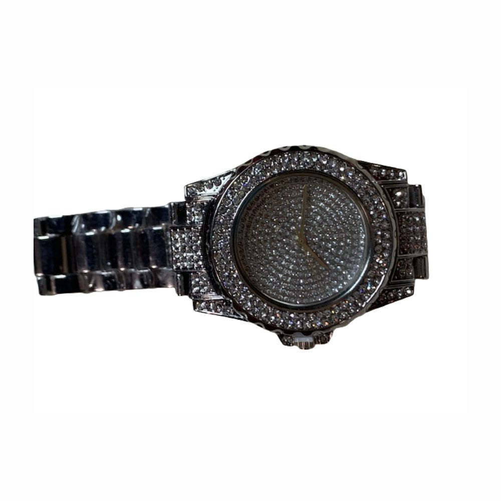 Silver Fashion Bling Watch