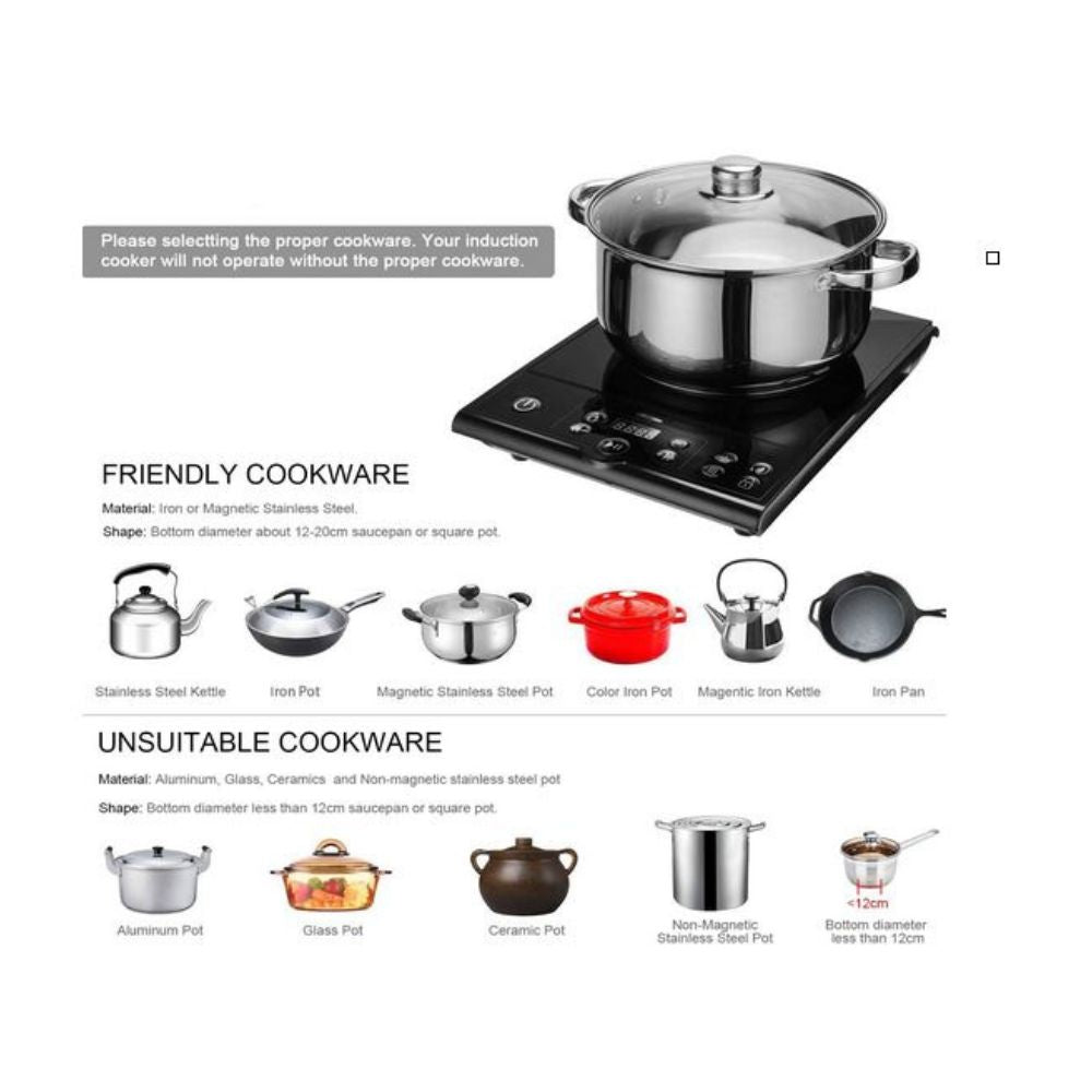 LIVINGbasics Portable 1800W Energy Efficiency Induction Countertop Cooker