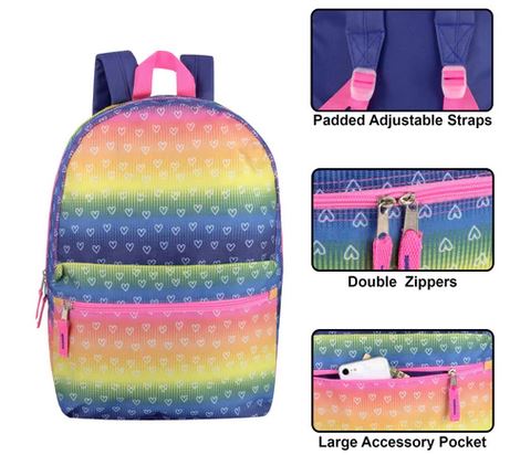 Girls Printed 17" Lightweight Backpack